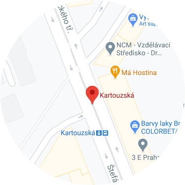 Mapka pro navigaci ze zastávky Klusáčkova | Masáže Karonaishi Brno