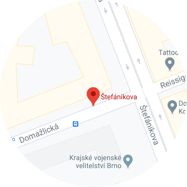 Mapka pro navigaci ze zastávky Klusáčkova | Masáže Karonaishi Brno
